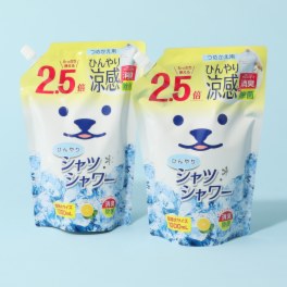 スプレーするだけの 涼感＆消臭対策 ひんやりシャツシャワー 超特大つめかえ用パウチ ２個セット
