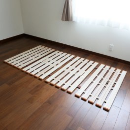 <ダブル>薄型軽量 桐すのこベッド 4つ折れ式