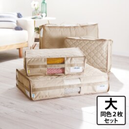＜大＞備長炭エアジョブ 大切な衣類などを つぶしすぎずに収納！ 軽圧縮収納ケース 同色２枚組