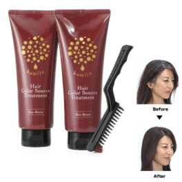 カミージュ 新発想！ 白髪を染めながら 髪を補修する ヘアカラーソース ２本特別セット
