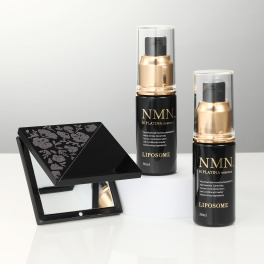 先端成分ＮＭＮ（ニコチン アミドモノヌクレオチド） 配合で潤いハリ肌へ！ リポソームＮ プラチナエサンス２本 コンパクトミラー付セット