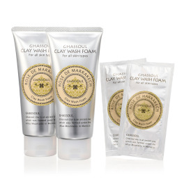 ローズ・ド・マラケシュ モロッコ溶岩クレイ （ガスール）配合 古い角質を除去し潤い肌へ クレイウォッシュフォーム ２本増量セット