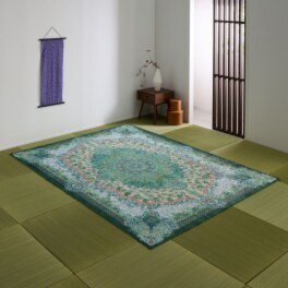 洗えて畳める はっ水加工 ペルシャンデザイン シルクタッチカーペット＜１９０×２４０ｃｍ＞