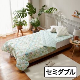 大津毛織 やわらか・さわやか 綿混リップル キルトケット＆ 敷きパッド２点セット ＜セミダブル＞