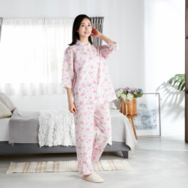ＷＩＮＤ ローンリップル アジサイ柄 パジャマ