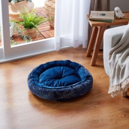 イケヒコ 上品な光沢感と柔らかな シュニールジャガード織 ペットベッド ＜ラウンド型　５０ｃｍ＞