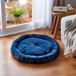 イケヒコ 上品な光沢感と柔らかな シュニールジャガード織 ペットベッド ＜ラウンド型　６５ｃｍ＞