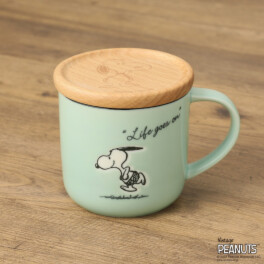 スヌーピー 木製コースター付マグ ＜約３５０ｍｌ＞