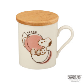 スヌーピー フタにもなる コースター付 フルーツ柄 日本製マグカップ