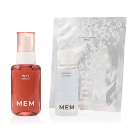 ＭＥＭ ３種のハリ成分を厳選配合 ふわとろのテクスチャーで すばやく肌になじむ ミルク状美容液 セラミルク トライアルセット