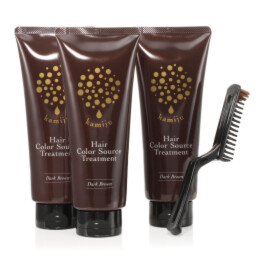 カミージュ 新発想！ 白髪を染めながら 髪を補修する ヘアカラーソース ３本特別セット