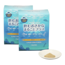 魚を非加熱で パウダー化して配合！ 豊富な種類の栄養素と 健康成分セレノネイン含有 飲むおさかな まるごとプラス２箱セット