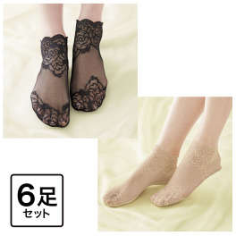 シースルーソックス ６足組