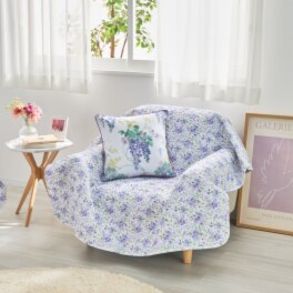 ローラアシュレイ ウィステリア コットン１００％ キルトマルチカバー ＜１３０×１９０ｃｍ＞