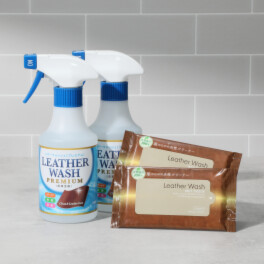 大正２年創業 東京下町の工場生まれ レザーウォッシュ プレミアムスプレー＆ クリーナーシートセット