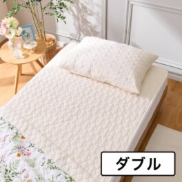大津毛織 やわらかな肌触りと清涼感 麻混プレミアムガーゼ 敷きパッド ＜ダブル＞