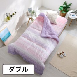 モリリン サラッと涼やか肌触り しじら織 肌掛けふとん＆敷きパッドセット ＜ダブル＞