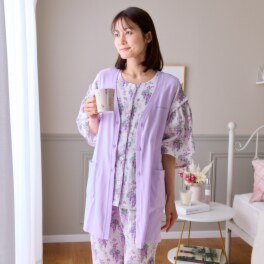 ローラアシュレイ コットン１００％ 長め丈ジレ