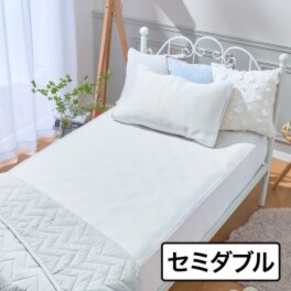ｎｉｓｈｉｋａｗａ ゴム無しでもズレにくい！ ひんやり・抗菌 置くらくクール敷きパッド ハイパー ＜セミダブル＞