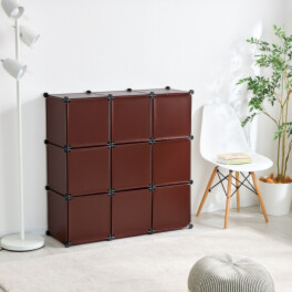 組み替え自由！ 工具不要で簡単組立 ＣＵＢＥＬＬＡＢＯＸ ３×３扉付き収納ボックス